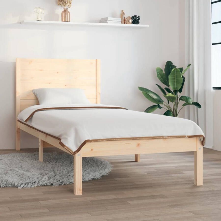 The Living Store Bedframe massief grenenhout 100x200 cm Bedframe Bedframes Eenpersoonsbed Bed Bedombouw Ledikant Houten Bedframe Eenpersoonsbedden Bedden Bedombouwen Ledikanten