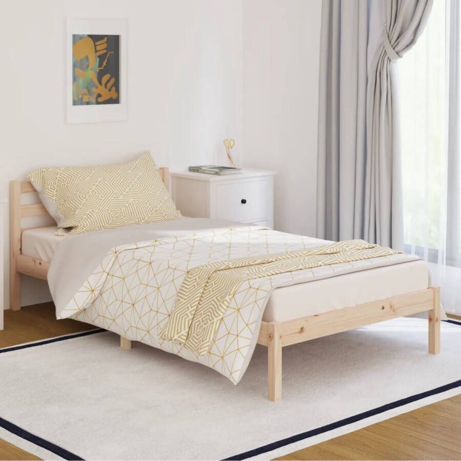 The Living Store Bedframe massief grenenhout 100x200 cm Bedframe Bedframes Bed Bedbodem Ledikant Bed Frame Massief Houten Bedframe Slaapmeubel Bedden Bedbodems Ledikanten