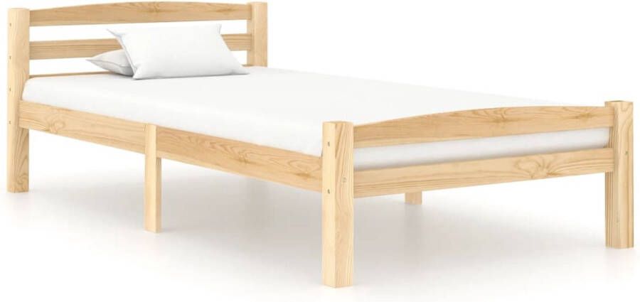 The Living Store Houten Bedframe Onbekend Bedframe 206 x 106 x 66 cm Massief grenenhout Houten Bed Frame Massief Grenenhout Bed Tweepersoons Bed Frame Bruin Bed Kopen - Foto 2