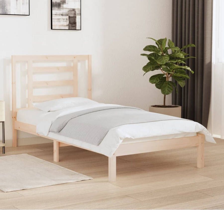 The Living Store Bedframe massief grenenhout 100x200 cm Bedframe Bedframes Bed Bedbodem Ledikant Bed Frame Massief Houten Bedframe Slaapmeubel Eenpersoonsbed Bedden Bedbodems - Foto 2