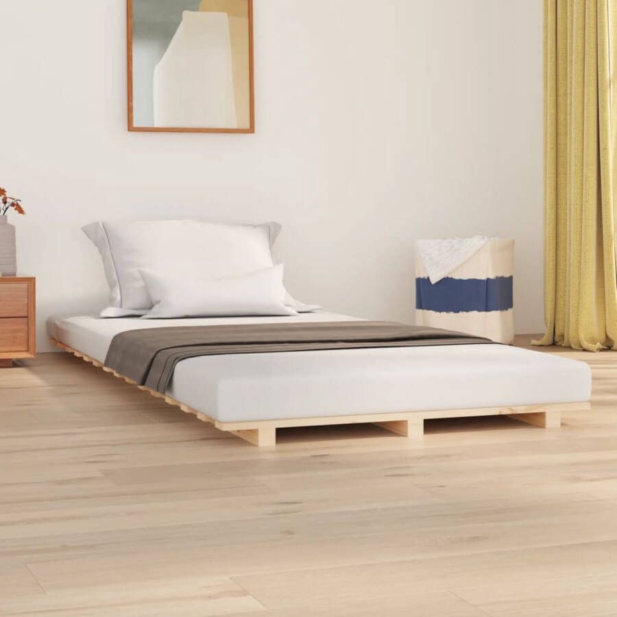 The Living Store Bedframe Grenenhout 100x200 Stabiel en Rustiek Matras niet inbegrepen - Foto 1