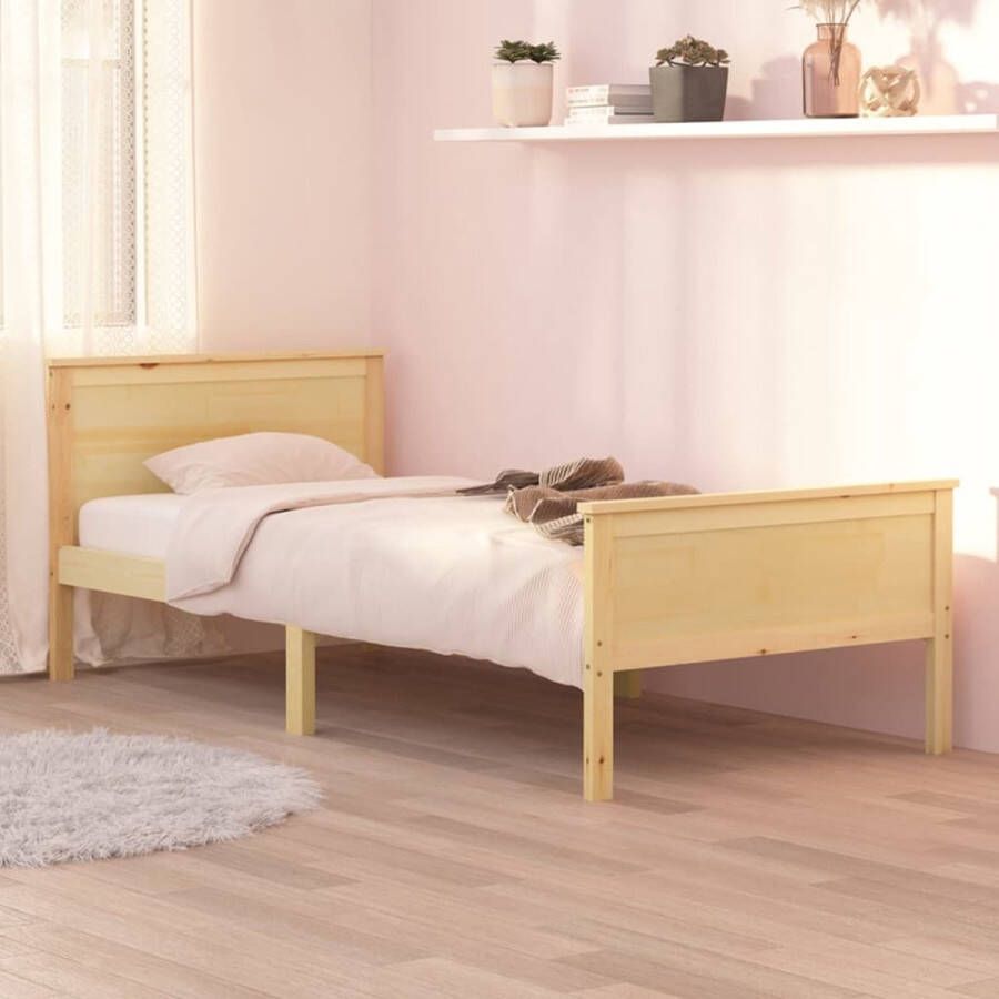 The Living Store Bedframe massief grenenhout 100x200 cm Bedframe Bedframes Bed Houten Bedframe Bedbodem Slaapmeubel Slaapbed Eenpersoonsbed Ledikant Slaapkamermeubel Bed Frame