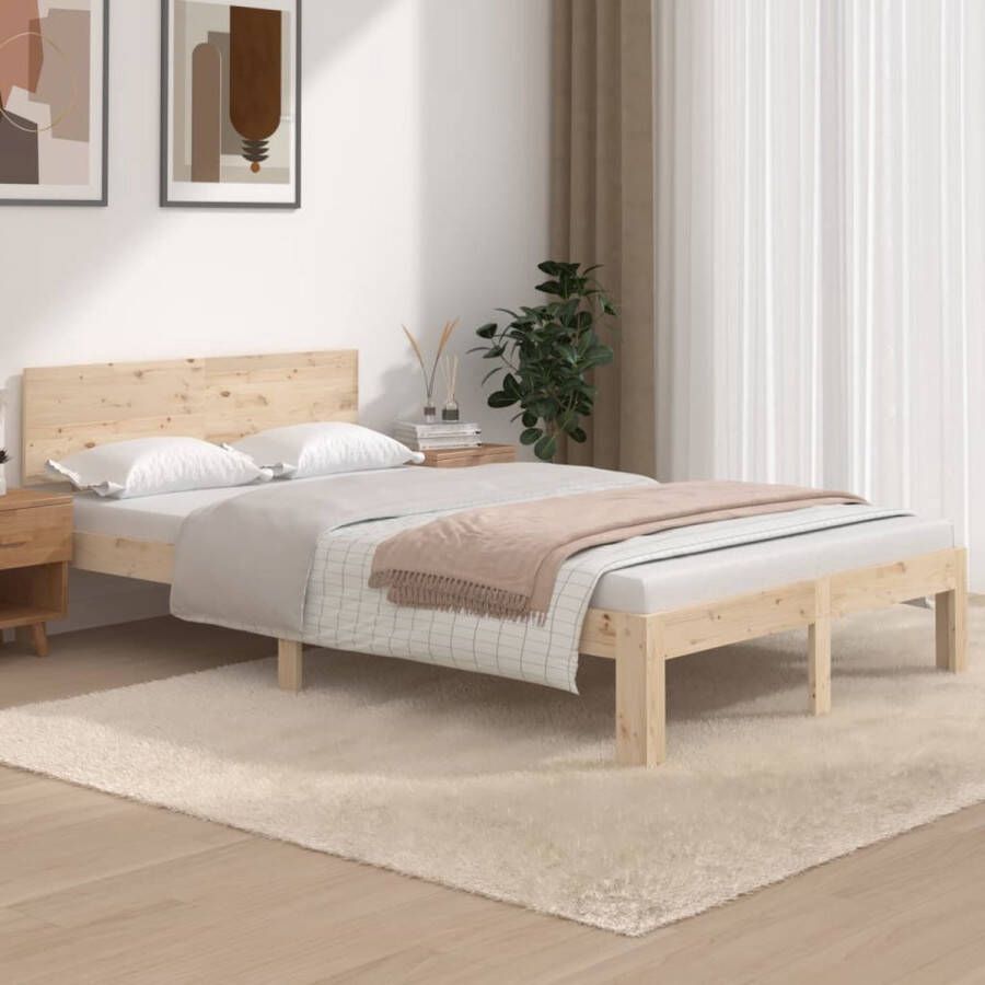 The Living Store Bedframe massief grenenhout 120x200 cm Bed