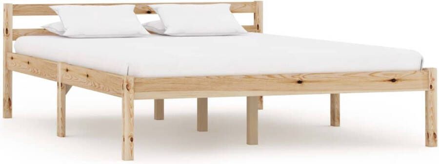 VidaXL The Living Store Bedframe Massief Grenenhout 120x200 Natuurlijk Stevig en Duurzaam