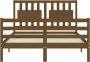 The Living Store Bedframe met hoofdbord massief hout honingbruin 140x200 cm Bedframe Bedframes Bed Tweepersoonsbed Slaapkamermeubel Houten Bedframe Houten Bed Bedbodem Massief Houten Bedframe Ledikant Bedframe Met Hoofdeinde - Thumbnail 7