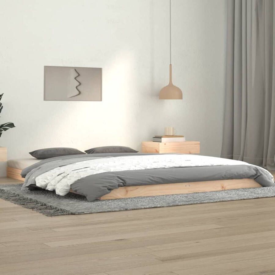 The Living Store Bedframe massief grenenhout 140x190 cm Bed