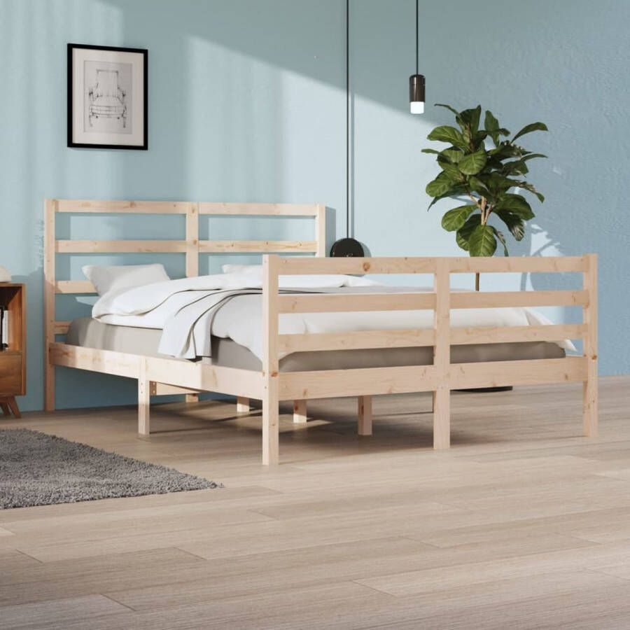 The Living Store Houten Bedframe Grenenhout 140 x 200 cm Stabiel en Comfortabel Houten Bedframe Grenenhout Bedframe King Size Bedframe Tweepersoons Bedframe Stabiele Bedframe - Foto 2