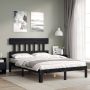 The Living Store Massief grenenhouten bedframe zwart 193.5 x 123.5 x 81 cm Multiplex lattenbodem - Thumbnail 2