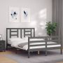 The Living Store Massief Grenenhouten Bedframe Grijs 195.5 x 125.5 x 100 cm Functioneel hoofd- en voeteneinde - Thumbnail 4