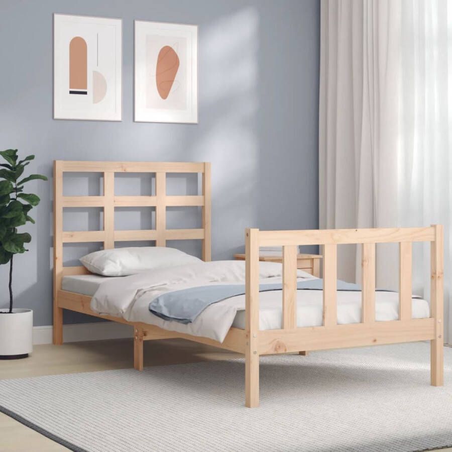 The Living Store Bedframe Massief Grenenhout 195.5 x 80.5 x 100 cm Onbehandeld