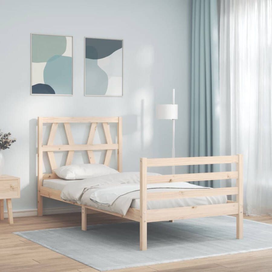 The Living Store Bedframe Massief grenenhout 195.5 x 95.5 x 100 cm Multiplex lattenbodem