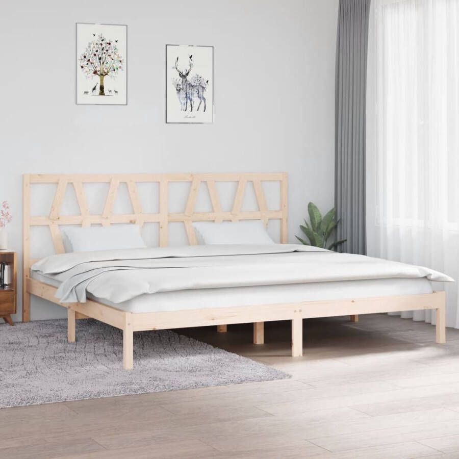 The Living Store Bedframe massief grenenhout 200x200 cm Bedframe Bedframes Tweepersoonsbed Bed Bedombouw Dubbel Bed Frame Bed Frame Ledikant Houten Bedframe Tweepersoonsbedden