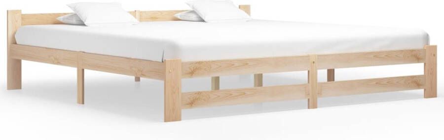 The Living Store Bedframe massief grenenhout 200x200 cm Bedframe Bedframes Bed Frame Bed Frames Bed Bedden Houten Bedframe Houten Bedframes 2-persoonsbed 2