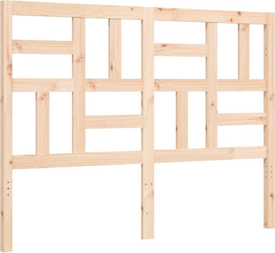 The Living Store Bedframe met hoofdbord massief hout 120x200 cm Bedframe Bedframes Bed Tweepersoonsbed Slaapkamermeubel Houten Bedframe Houten Bed Bedbodem Massief Houten Bedframe Ledikant Bedframe Met Hoofdeinde - Foto 4
