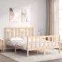 The Living Store Bedframe met hoofdbord massief hout wit 140x200 cm Bedframe Bedframes Bed Tweepersoonsbed Slaapkamermeubel Houten Bedframe Houten Bed Bedbodem Massief Houten Bedframe Ledikant Bedframe Met Hoofdeinde - Thumbnail 2