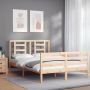 The Living Store Bedframe met hoofdbord massief hout 140x200 cm Bedframe Bedframes Bed Tweepersoonsbed Slaapkamermeubel Houten Bedframe Houten Bed Bedbodem Massief Houten Bedframe Ledikant Bedframe Met Hoofdeinde - Thumbnail 2