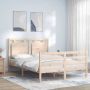 The Living Store Bedframe met hoofdbord massief hout 140x200 cm Bedframe Bedframes Bed Tweepersoonsbed Slaapkamermeubel Houten Bedframe Houten Bed Bedbodem Massief Houten Bedframe Ledikant Bedframe Met Hoofdeinde - Thumbnail 1