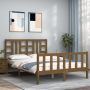 The Living Store Bedframe met hoofdbord hout honingbruin 160x200 cm Bedframe Bedframes Bed Tweepersoonsbed Slaapkamermeubel Houten Bedframe Houten Bed Bedbodem Massief Houten Bedframe Ledikant Bedframe Met Hoofdeinde - Thumbnail 3