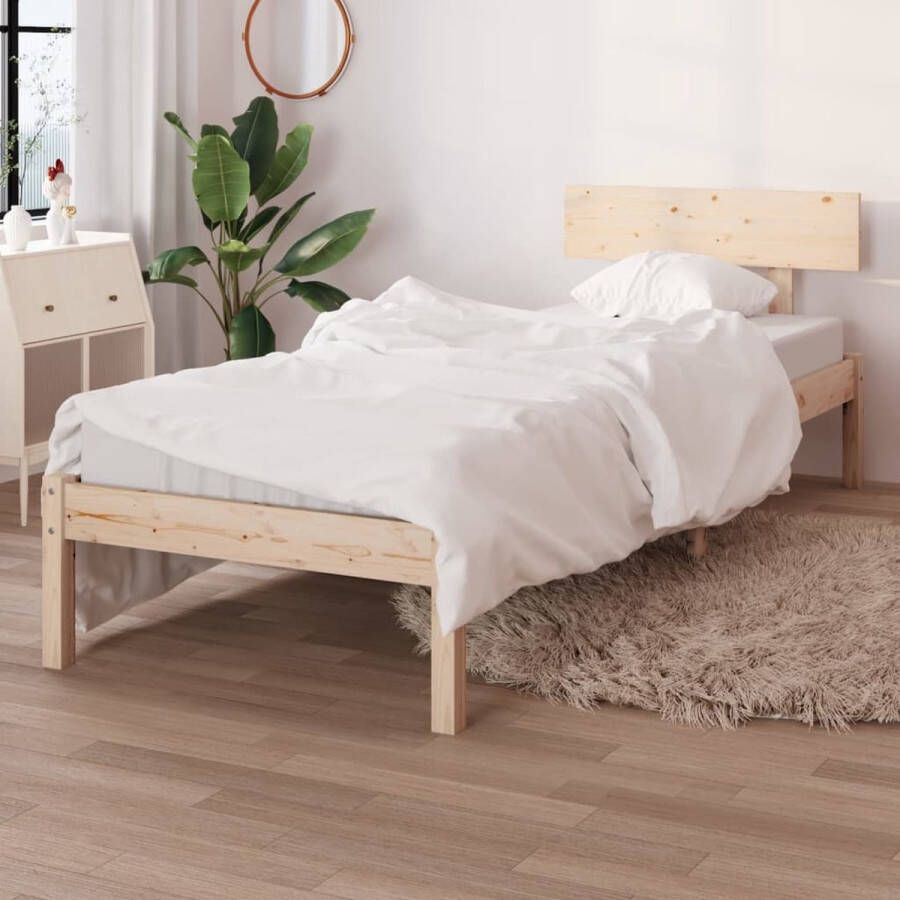 The Living Store Bedframe massief grenenhout 90x190 cm UK Single Bedframe Bedframes Bed Bedbodem Ledikant Bed Frame Massief Houten Bedframe Slaapmeubel Eenpersoonsbed Bedden Bedbodems