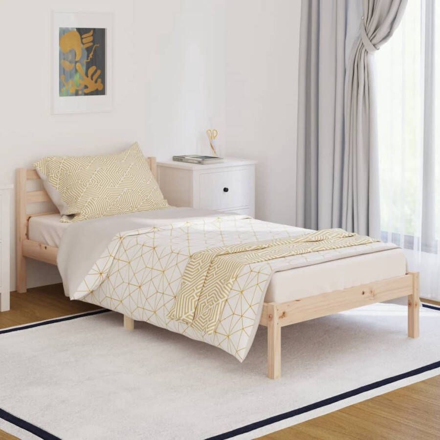 The Living Store Houten Bedframe 205.5 x 95.5 x 69.5 cm Grenenhout 90 x 200 cm (matras niet inbegrepen) Houten Bedframe Grenenhout Bed Modern Bed Slaapkamer Meubels King Size Bed