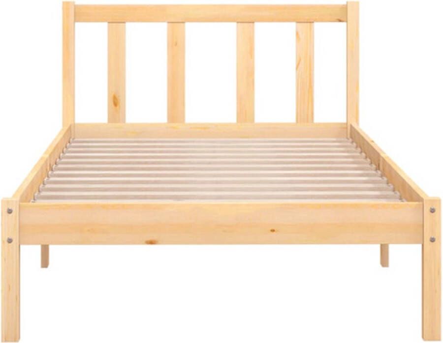 The Living Store Bedframe Grenenhout 205.5 x 95.5 x 69.5 cm 90 x 200 cm Montage vereist Massief Hout Bed Frame Grenenhout Bed Bruine Bed Frame Eenpersoons Bed Modern Bed Frame - Foto 2