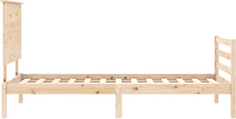 The Living Store Bedframe Massief Grenenhout 90x200 cm Multiplex Lattenbodem Functioneel Hoofd- en Voeteneinde