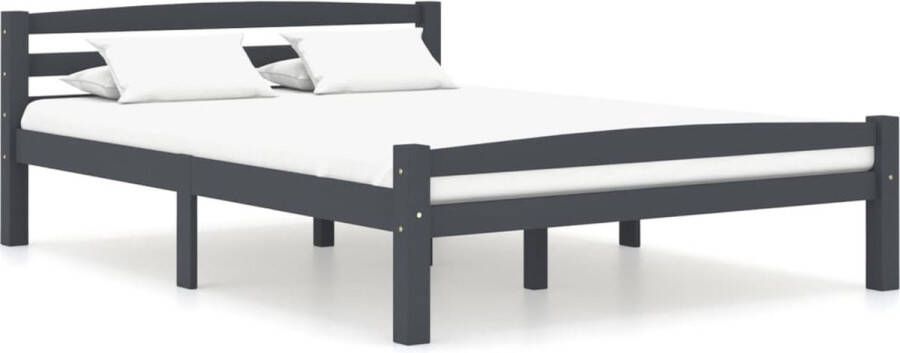 The Living Store Bedframe massief grenenhout donkergrijs 120x200 cm Houten Bed Frame Massief Grenenhout Bed Donkere Kleur Bed Tweepersoons Bed Boxspring Bed - Foto 2