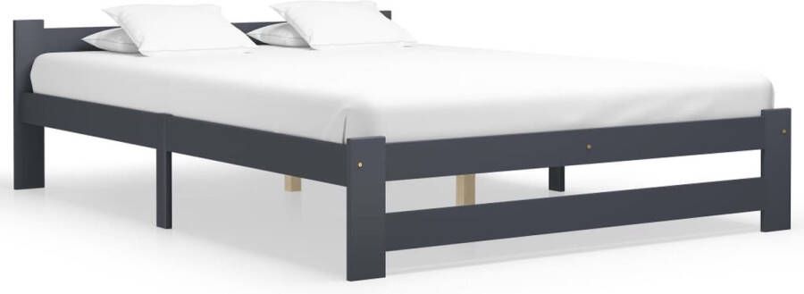 The Living Store Bedframe massief grenenhout donkergrijs 120x200 cm Bedframe Bedframes Bed Frame Bed Frames Bed Bedden Houten Bedframe Houten Bedframes 2-persoonsbed 2