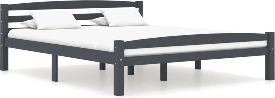 The Living Store Bedframe massief grenenhout donkergrijs 160x200 cm Bedframe Bed Frame Bed Frames Bed Bedden 2-persoonsbed 2-persoonsbedden Tweepersoons Bed