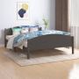 The Living Store Bedframe massief grenenhout donkergrijs 160x200 cm Bedframe Bed Frame Bed Frames Bed Bedden 2-persoonsbed 2-persoonsbedden Tweepersoons Bed - Thumbnail 1
