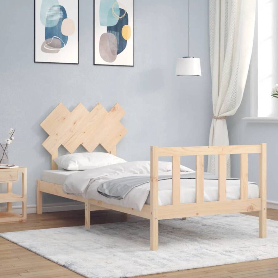 The Living Store Bedframe Massief Grenenhout Functioneel hoofd- en voeteneinde 205.5 x 95.5 x 81 cm Matras 90 x 200 cm Montage vereist