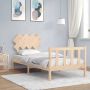 The Living Store Bedframe met hoofdbord massief hout 90x200 cm Bedframe Bedframes Bed Eenpersoonsbed Slaapkamermeubel Houten Bedframe Houten Bed Bedbodem Massief Houten Bedframe Ledikant Bedframe Met Hoofdeinde - Thumbnail 6