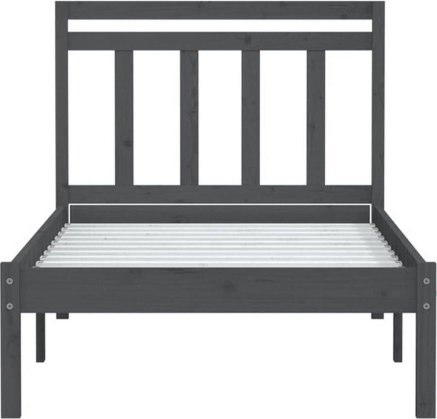 The Living Store Bedframe massief grenenhout grijs 100x200 cm Bed