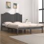 The Living Store Bedframe massief grenenhout grijs 140x190 cm Bedframe Bedframes Tweepersoonsbed Bed Bedombouw Dubbel Bed Frame Bed Frame Ledikant Houten Bedframe Tweepersoonsbedden - Thumbnail 1