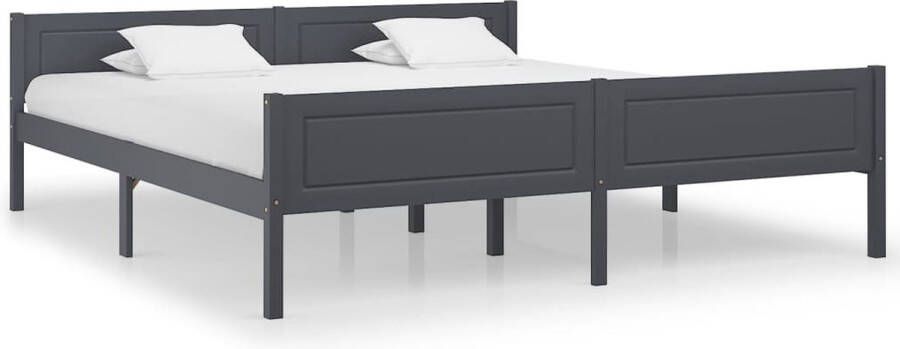 The Living Store Bedframe massief grenenhout grijs 180x200 cm Bedframe Bed Frame Bed Frames Bed Bedden 2-persoonsbed 2-persoonsbedden Tweepersoons Bed
