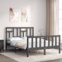 The Living Store Bedframe met hoofdbord massief hout grijs 140x190 cm Bedframe Bedframes Bed Tweepersoonsbed Slaapkamermeubel Houten Bedframe Houten Bed Bedbodem Massief Houten Bedframe Ledikant Bedframe Met Hoofdeinde - Thumbnail 4