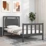 The Living Store Bedframe met hoofdeinde massief hout grijs 90x190 cm Bedframe Bedframes Bed Eenpersoonsbed Slaapkamermeubel Houten Bedframe Houten Bed Bedbodem Massief Houten Bedframe Ledikant Bedframe Met Hoofdeinde - Thumbnail 2