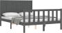 The Living Store Bedframe met hoofdbord massief hout grijs 140x200 cm Bedframe Bedframes Bed Tweepersoonsbed Slaapkamermeubel Houten Bedframe Houten Bed Bedbodem Massief Houten Bedframe Ledikant Bedframe Met Hoofdeinde - Thumbnail 4