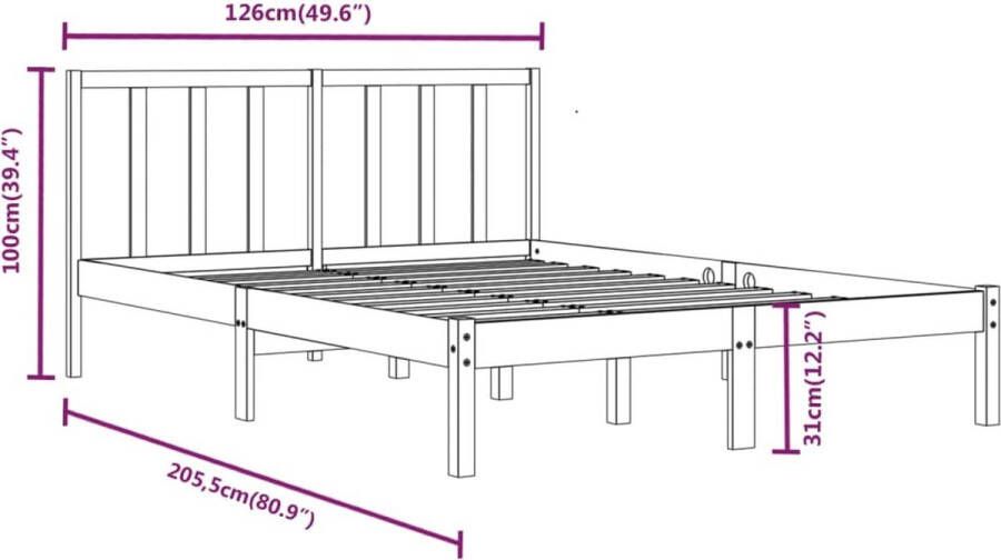 The Living Store Bedframe massief grenenhout honingbruin 120x200 cm Bedframe Bedframes Bed Bedbodem Ledikant Bed Frame Massief Houten Bedframe Slaapmeubel Bedden Bedbodems Ledikanten - Foto 2