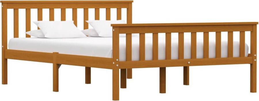 The Living Store Bedframe massief grenenhout honingbruin 140x200 cm Bed