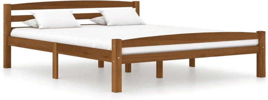 The Living Store Bedframe massief grenenhout honingbruin 160x200 cm Bedframe Bed Frame Bed Frames Bed Bedden 2-persoonsbed 2-persoonsbedden Tweepersoons Bed - Foto 2