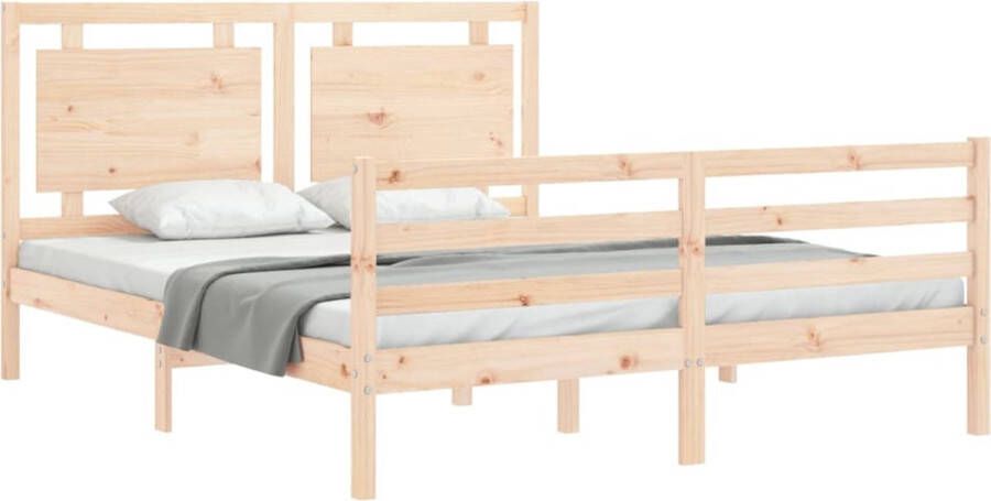 The Living Store Bedframe Massief grenenhout Multiplex lattenbodem 205.5 x 165.5 x 100 cm