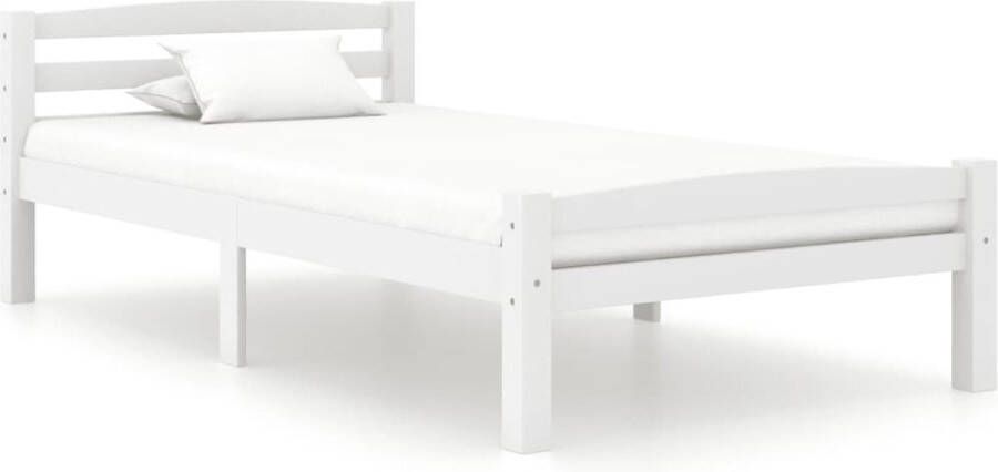 The Living Store Bedframe massief grenenhout wit 100x200 cm Bedframe Bed Frame Bed Frames Bed Bedden 1-persoonsbed 1-persoonsbedden Eenpersoons Bed - Foto 2