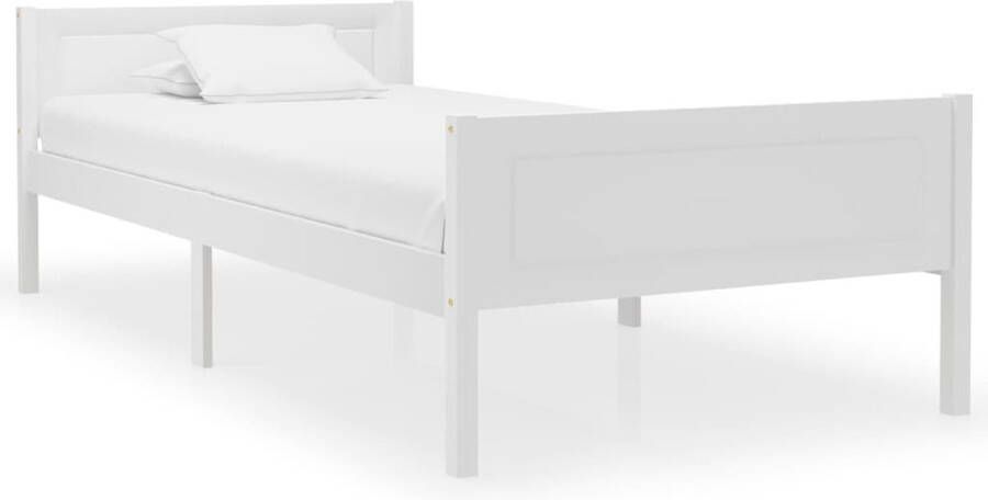 The Living Store Bedframe massief grenenhout wit 100x200 cm Bedframe Bed Frame Bed Frames Bed Bedden 1-persoonsbed 1-persoonsbedden Eenpersoons Bed