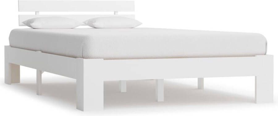 The Living Store Bedframe massief grenenhout wit 120x200 cm Bed