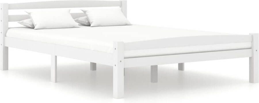 The Living Store Bedframe massief grenenhout wit 120x200 cm Bedframe Bed Frame Bed Frames Bed Bedden 2-persoonsbed 2-persoonsbedden Tweepersoons Bed