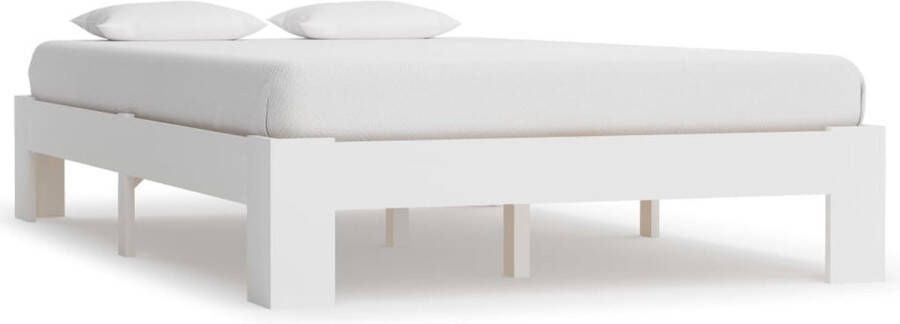 The Living Store Bedframe massief grenenhout wit 140x200 cm Bed