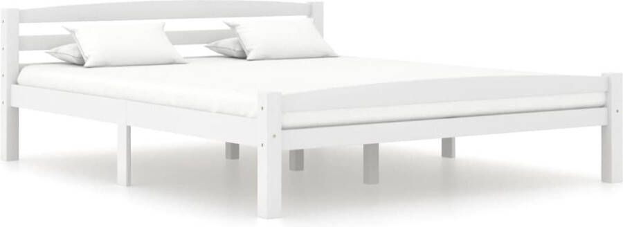 The Living Store Bedframe massief grenenhout wit 160x200 cm Bedframe Bed Frame Bed Frames Bed Bedden 1-persoonsbed 1-persoonsbedden Eenpersoons Bed