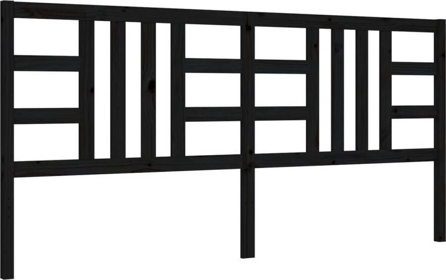 The Living Store Bedframe Massief grenenhout Multiplex lattenbodem Zwart 205.5 x 205.5 x 100 cm Geschikt voor 200 x 200 cm matras Montage vereist Massief Hout Bed Frame Grenenhout Bed Zwart Bed Tweepersoons Bed Boxspring Bed - Foto 4