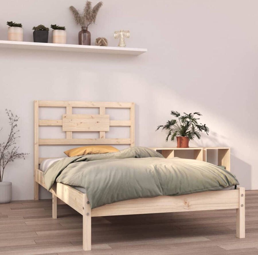 The Living Store Bedframe massief hout 100x200 cm Bedframe Bedframes Eenpersoonsbed Bed Bedombouw Frame Bed Frame Ledikant Bedframe Met Hoofdeinde Eenpersoonsbedden Bedden